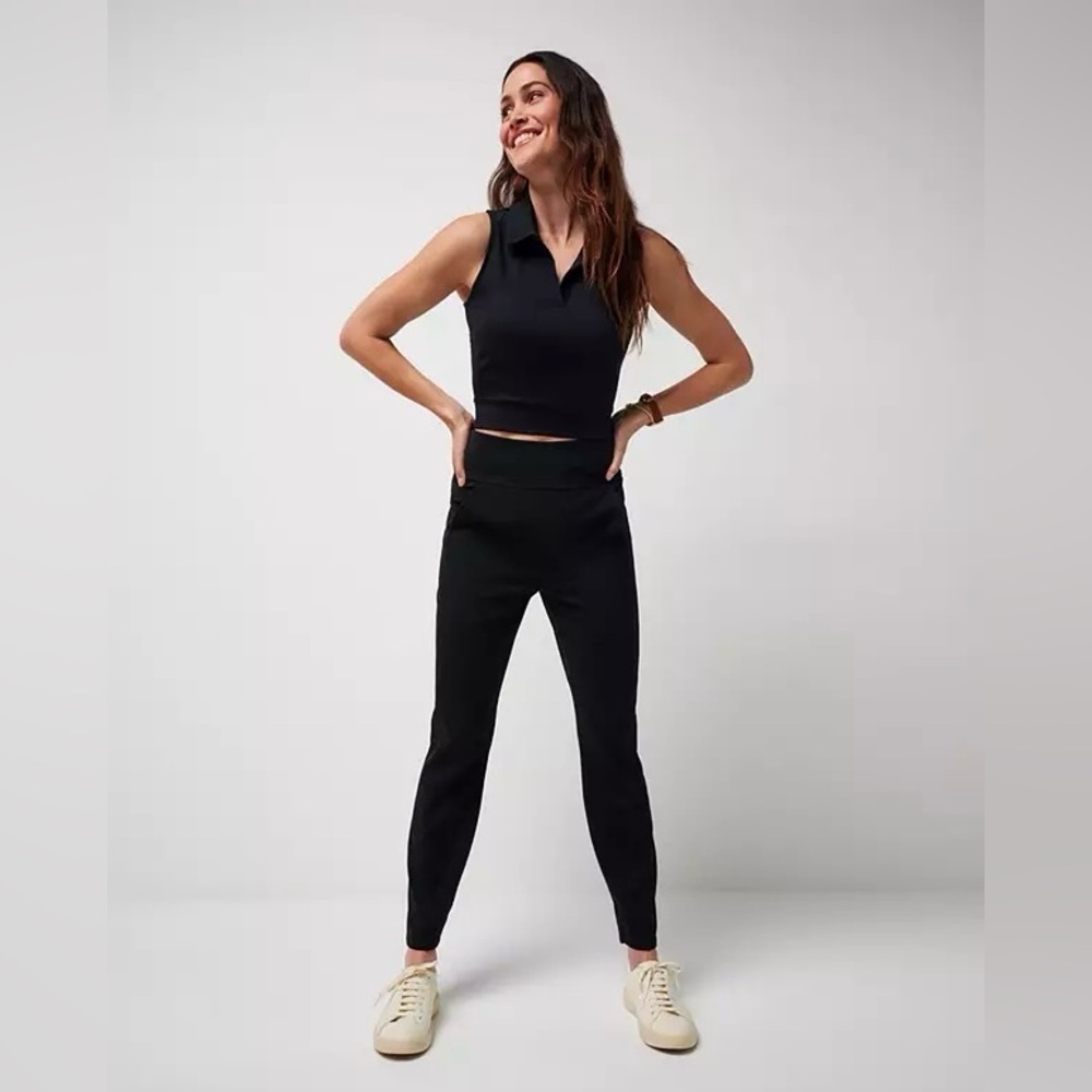 Travis Matthew Ribbed Leggings with Pockets in Black - S